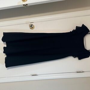 Elegant Black Ruffle Sleeve Dress